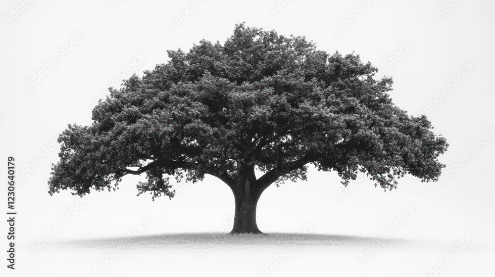 Fototapeta premium Majestic oak tree, isolated, nature, serene background, website banner