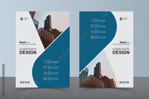 Modern Layout Flyer. Corporate Book Cover Design, EPS Vector Template. Can be Adapt to Brochure, Annual Report, Magazine, Business Presentation, Poster, flyer, Banner, Website

