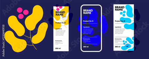 Minimalist and modern label design with structured layout and refined typography. A high-end visual branding concept.