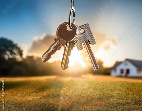 bunch of keys hanging from a string new home buying concept rent or buy dilemma photo