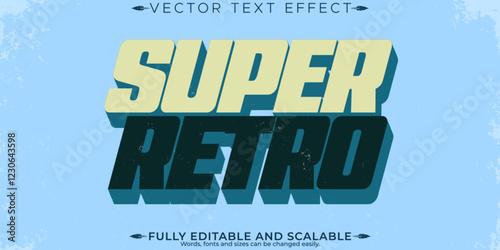 Retro sticker text effect, editable 70s and 80s text style