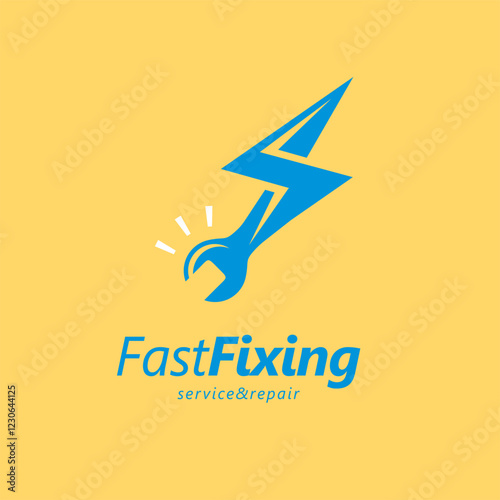 Creative logo design idea for fast service. House maintenance and repair abstract vector symbol.