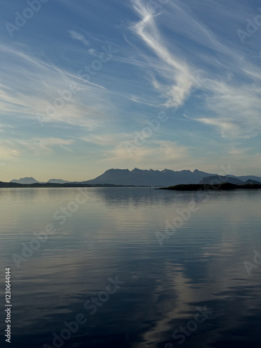 Vertical photo of Norwegian coastline