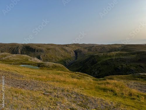 Landscape in the mountains at sunset