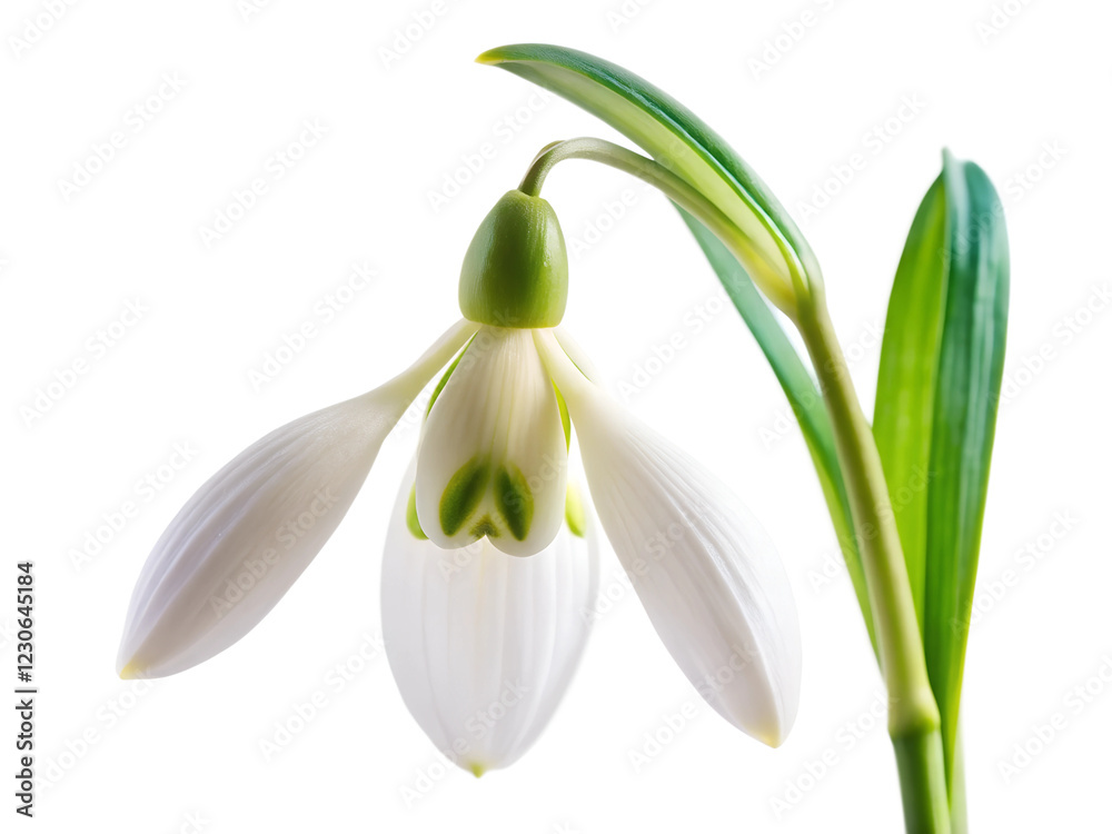 spring snowdrop flower isolated on the white background spring snowdrop flower isolated on the white background