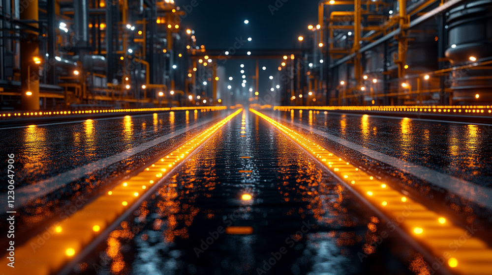 Fototapeta premium CCUS process for capturing carbon dioxide from industrial sources transforming it into usable forms and securely storing it underground to combat climate change with modern minimalistic design