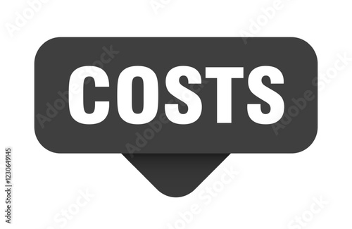 costs sticker. costs sign on transparent background