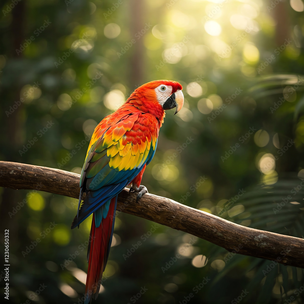 Fototapeta premium red and yellow macaw