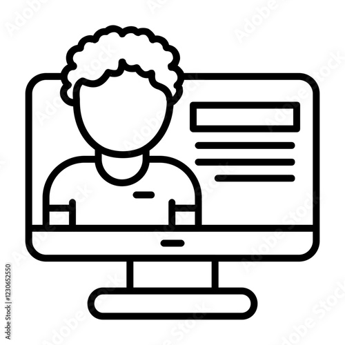 Profile Outline Style Icon Design