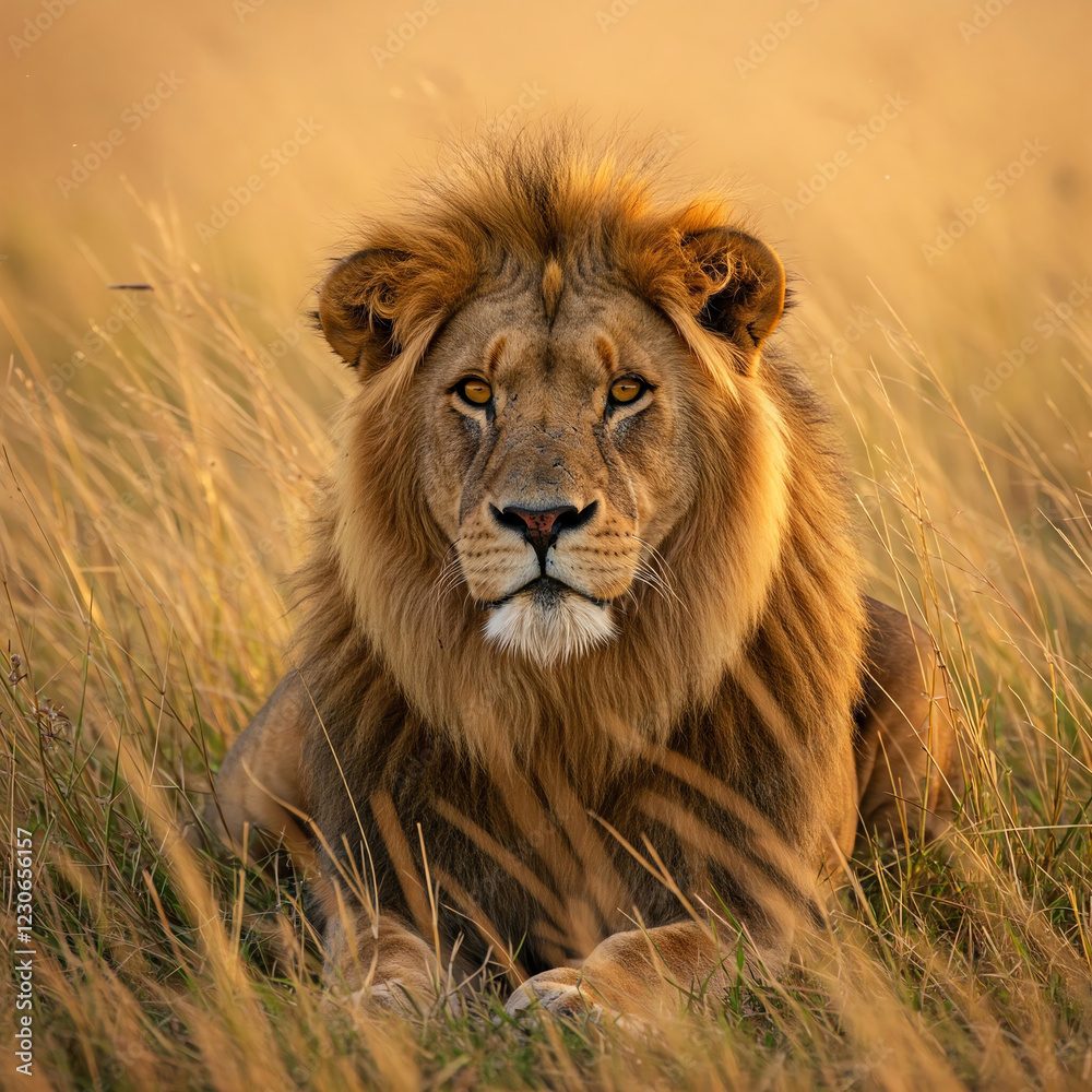 Obraz premium lion in the grass