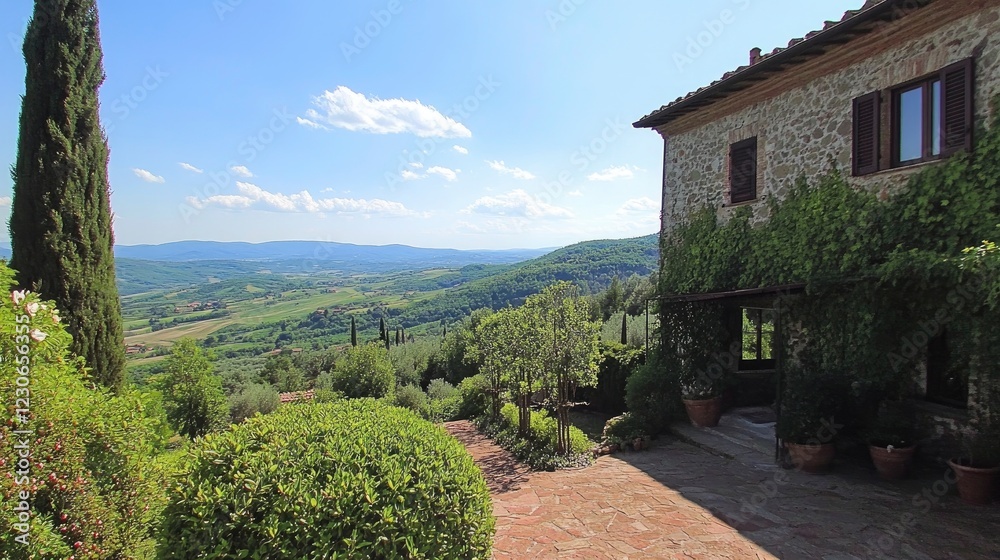 Breathtaking views of the beautiful summer valleys of the Tuscany region Breathtaking views of the beautiful summer valleys of the Tuscany region