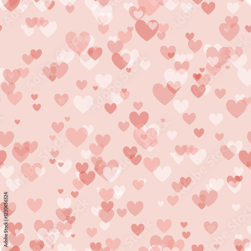 Wallpaper Mural Valentine's Day seamless background. An endless texture with a lot of many multicolored hearts en pink tones. vector illustration for backdrop, greeting, invitation, fabric, wallpaper, packaging Torontodigital.ca