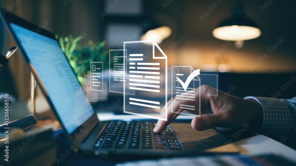 Fototapeta premium Digital Document Management: Streamlining Workflow Efficiency