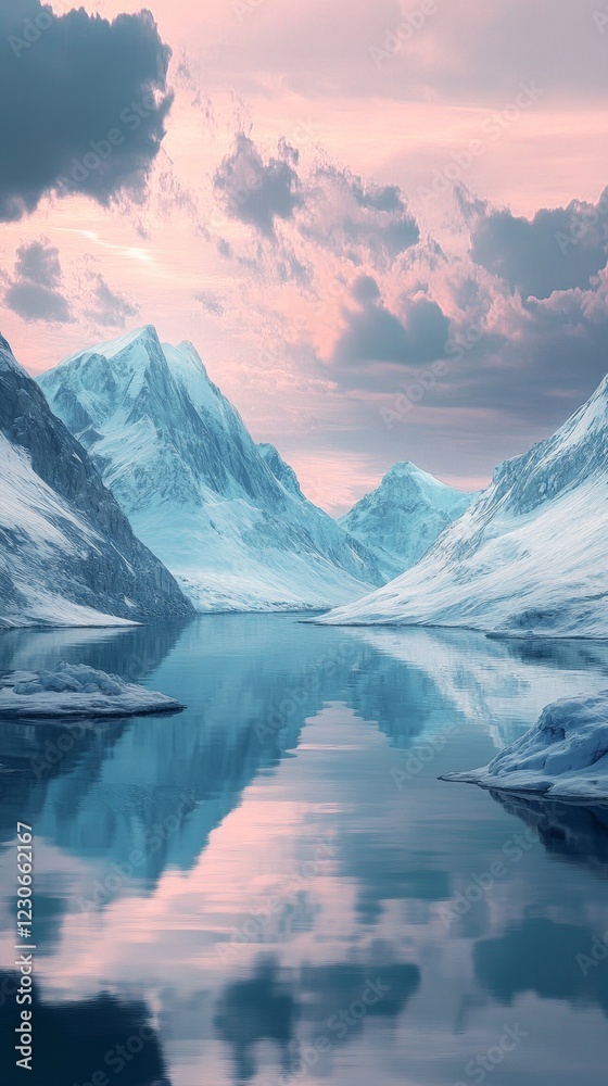 custom made wallpaper toronto digitalMajestic Winter Landscape Reflection