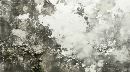 Grungy weathered wall texture with decaying and damaged paint showing concrete underneath creating an abstract background