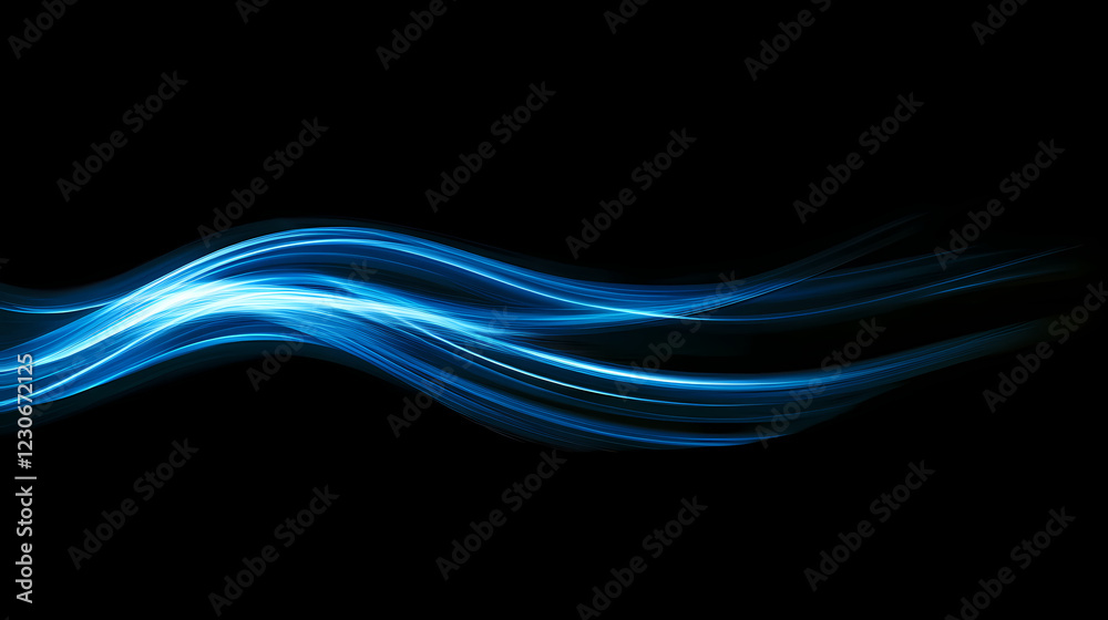 Obraz premium Abstract night lights: blue trails of speed and movement. Blazing Path. Illustration