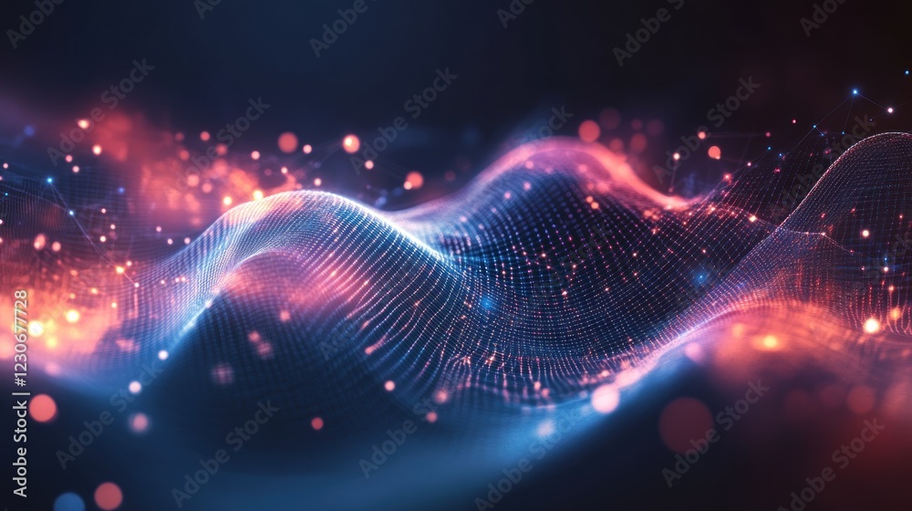 Abstract Digital Waveform Network Data Visualization Abstract Digital Waveform Network Data Visualization
