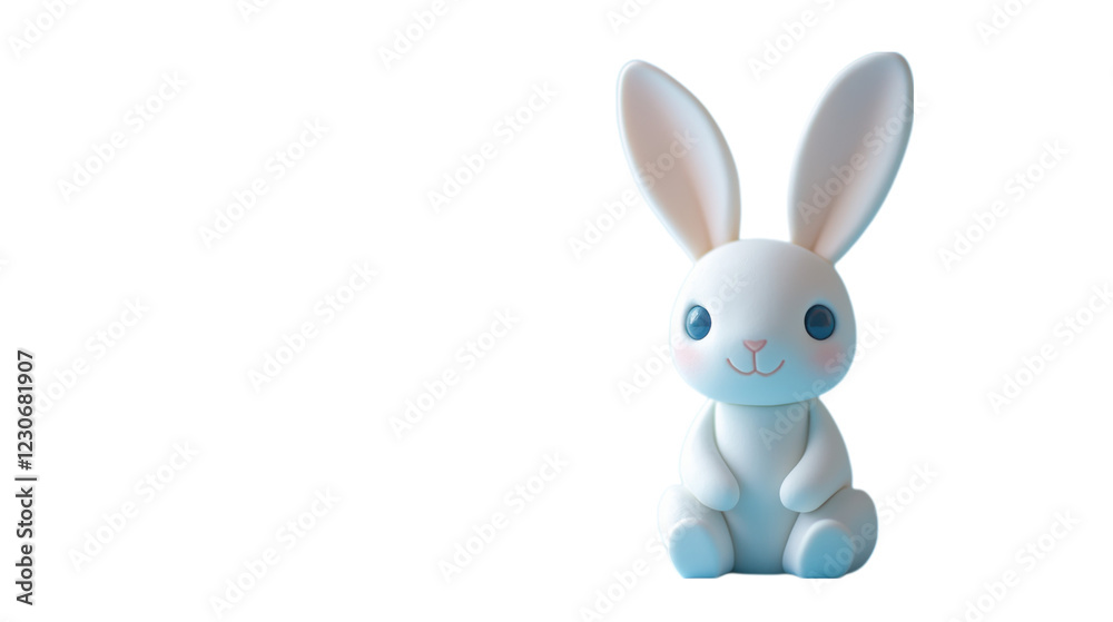 This transparent PNG image features a cute white rabbit figurine with large ears and a friendly smile. The soft and playful design makes it a perfect addition to any cute animal-themed decoration or c This transparent PNG image features a cute white rabbit figurine with large ears and a friendly smile. The soft and playful design makes it a perfect addition to any cute animal-themed decoration or c