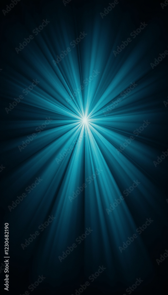 Fototapeta premium Strahlendes Licht in geheimnisvollem Blau auf dunklem Hintergrund
