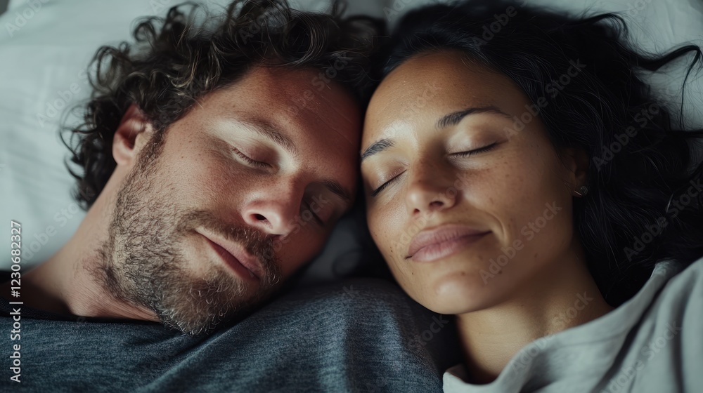 Couple Sleeping Peacefully Together In Bed Couple Sleeping Peacefully Together In Bed