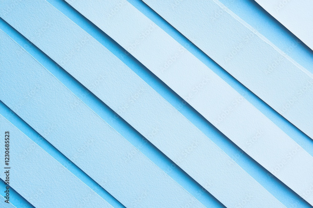 Obraz premium Light blue paper background with diagonal stripes of light blue watercolor, a geometric pattern Generative AI