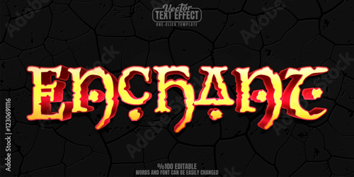 Enchant editable text effect, customizable tribe and magic 3d font style