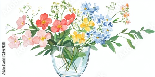 Wallpaper Mural Vibrant Floral Bouquet in Glass Vase Torontodigital.ca