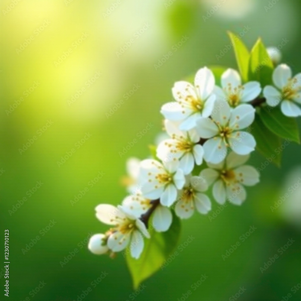 White hawthorn branches with buds in morning light, light, flowers, greenery White hawthorn branches with buds in morning light, light, flowers, greenery