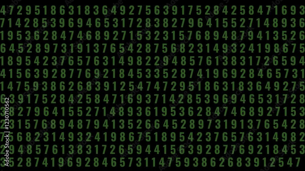 dynamic video pack showcases a sequence of rapidly changing green code on three distinct colors.