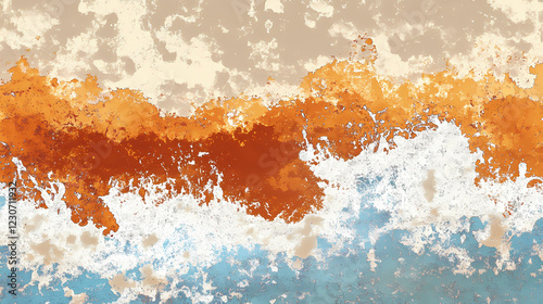 Sun-bleached shores: a canvas of parched earth ai generated. Desert Shores. Illustration