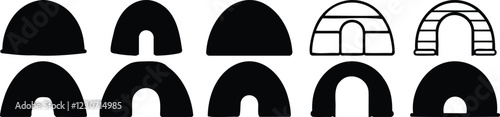 Igloo silhouette set vector design big pack of antarctica illustration and icon