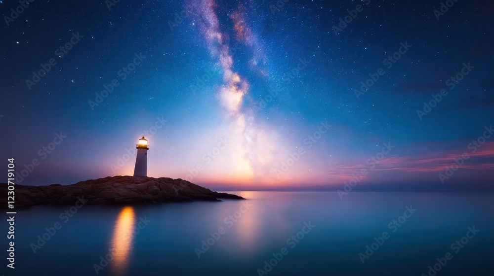 A picturesque lighthouse illuminates its surroundings beneath a breathtaking starry sky, encapsulating hope, guidance, and the beauty of the natural world at night. A picturesque lighthouse illuminates its surroundings beneath a breathtaking starry sky, encapsulating hope, guidance, and the beauty of the natural world at night.