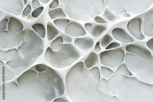 Abstract 3D rendering of a complex, interconnected, organic structure resembling a network of veins or a porous material.