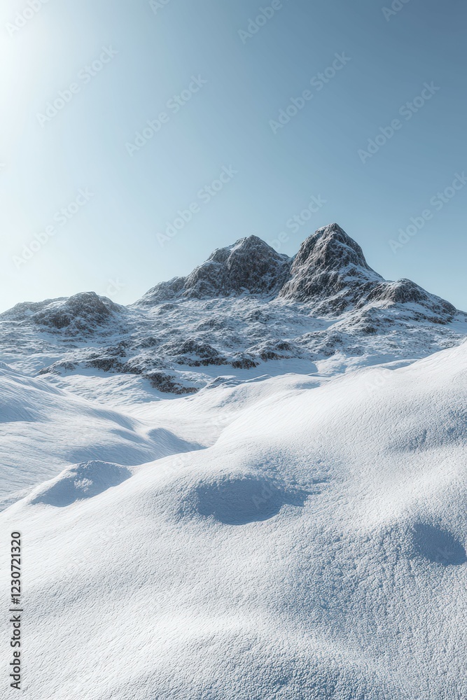 Obraz premium Snow-covered mountain landscape under a clear sky