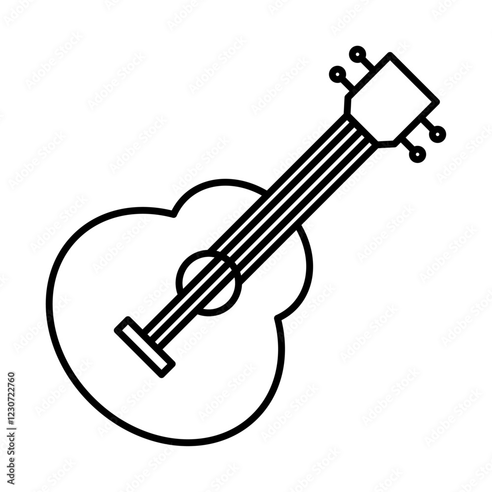 Acoustic guitar icon Black and white logo Acoustic guitar icon Black and white logo