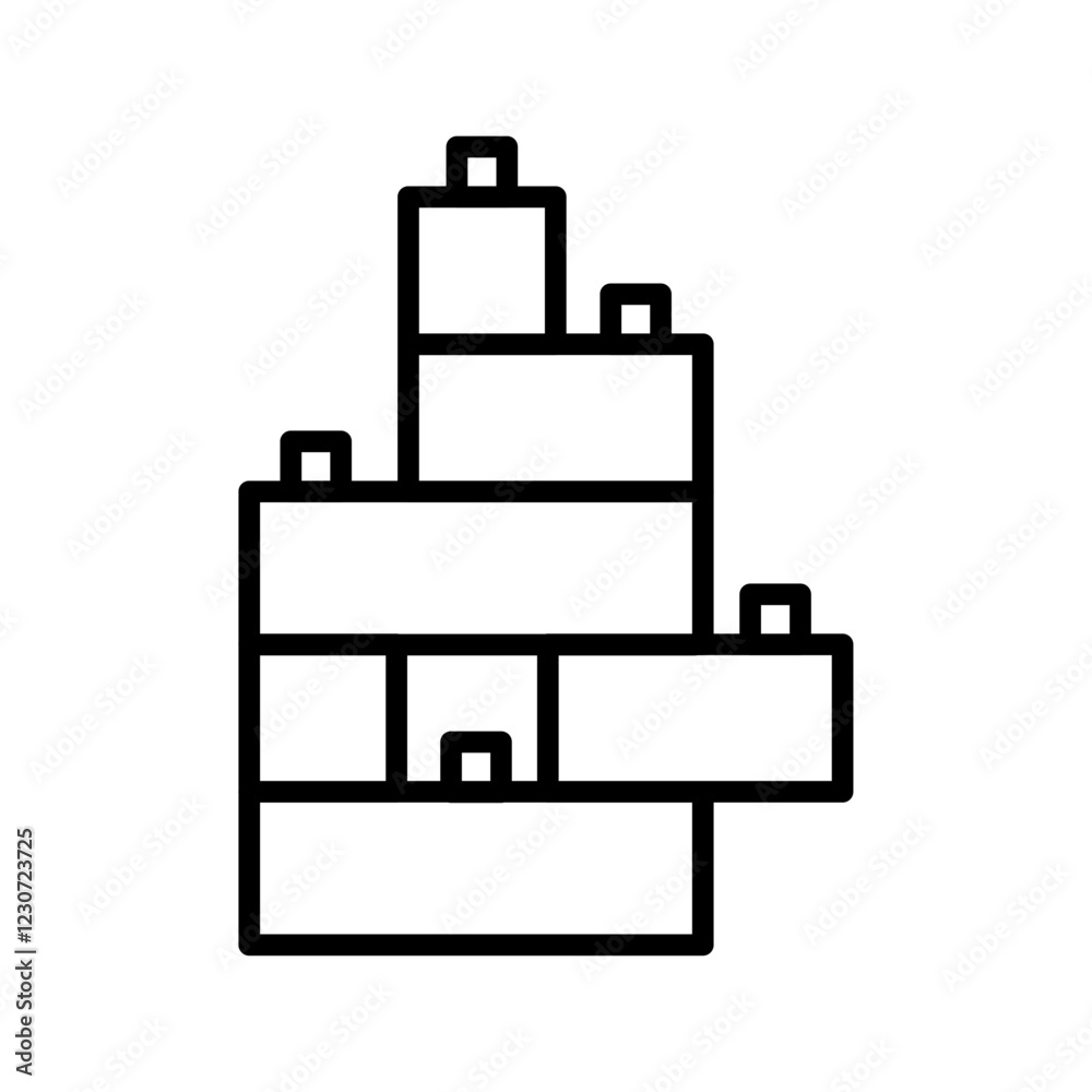 building toy icon Black and white logo building toy icon Black and white logo