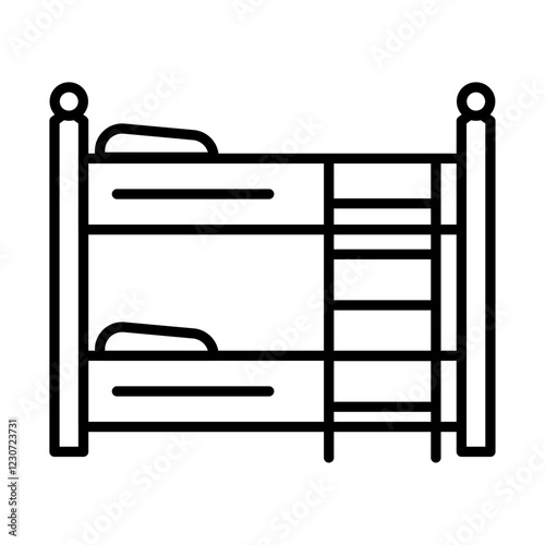 Bunk bed icon Black and white logo