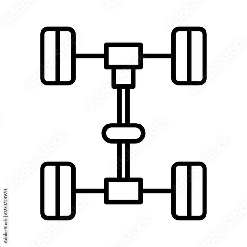 car axle icon Black and white logo