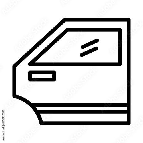 car door icon Black and white logo