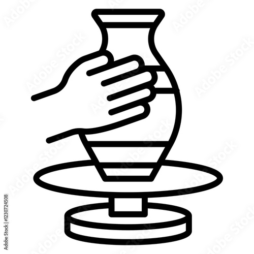 clay crafting icon Black and white logo