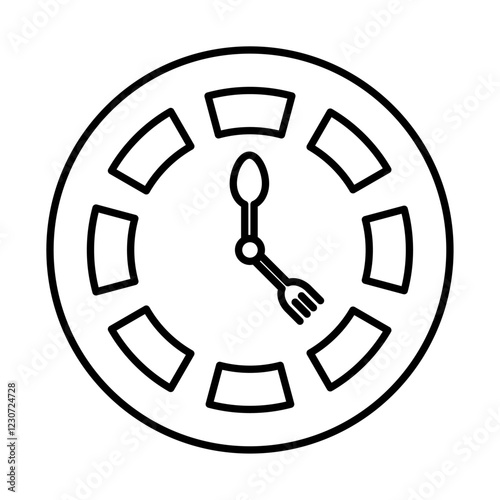 Cooking time icon Black and white logo