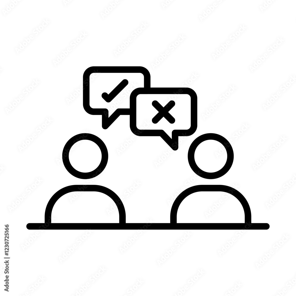 Disagreement icon Black and white logo Disagreement icon Black and white logo