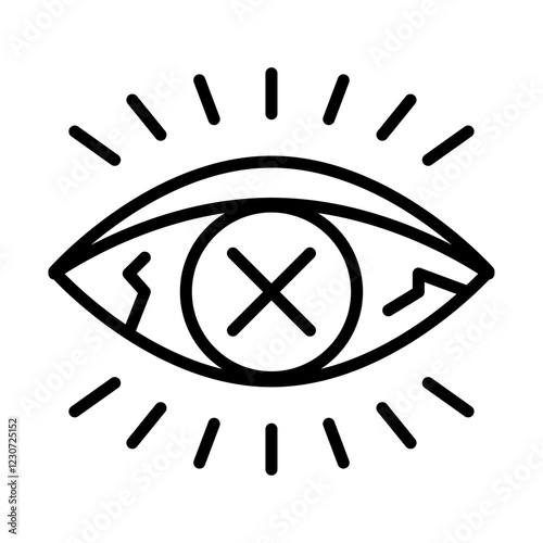 Diabetes eye icon Black and white logo