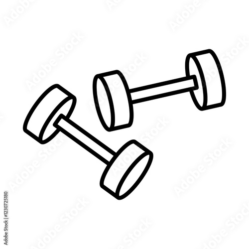 Dumbbell pair icon Black and white logo