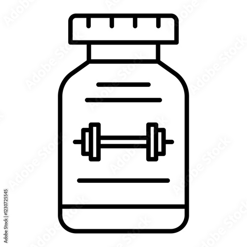 Fitness supplement icon Black and white logo