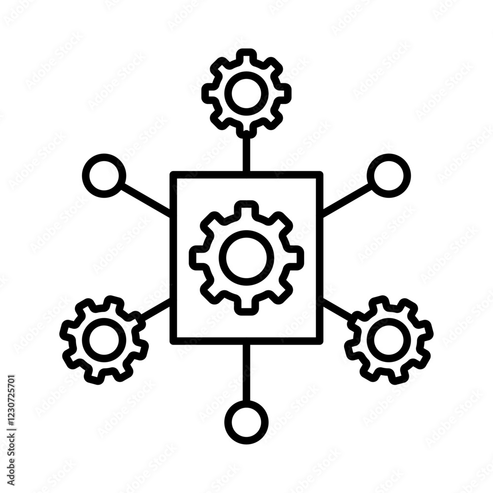 Obraz premium Function icon Black and white logo