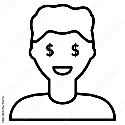 Greed icon Black and white logo