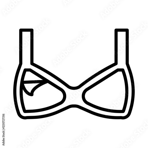 Nursing bra icon Black and white logo