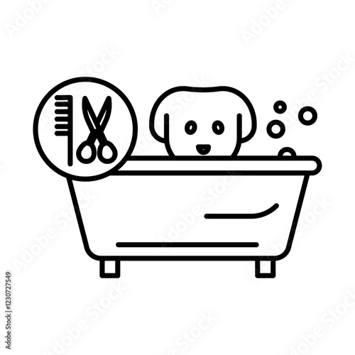 Pet Salon icon Black and white logo