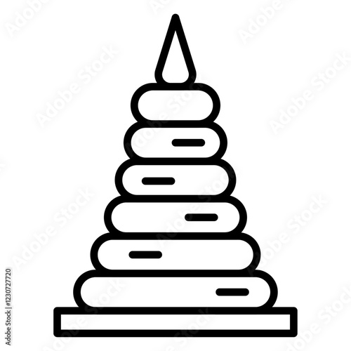 Pyramid Toy icon Black and white logo